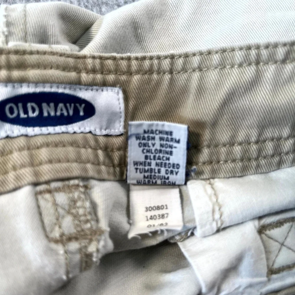 Old Navy Cargo Shorts Mens 36 Beige Cotton Casual Utility Pockets Outdoor Hiking